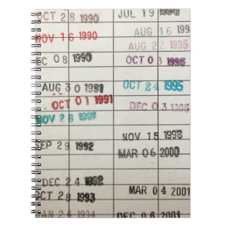 Vintage Library Due Date Cards Notebook