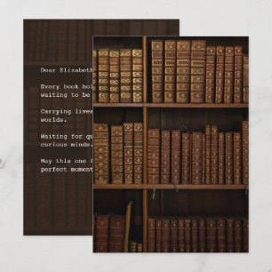 Vintage Library Greeting Card to Gift With a Book
