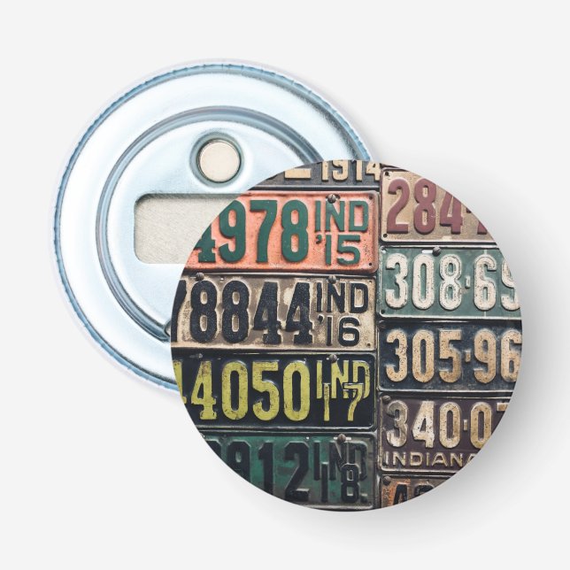 Vintage License Plates Bottle Opener (Front)