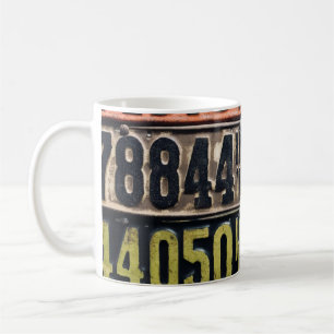 Vintage License Plates Coffee Mug