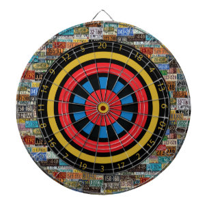 Vintage License Plates Dartboard