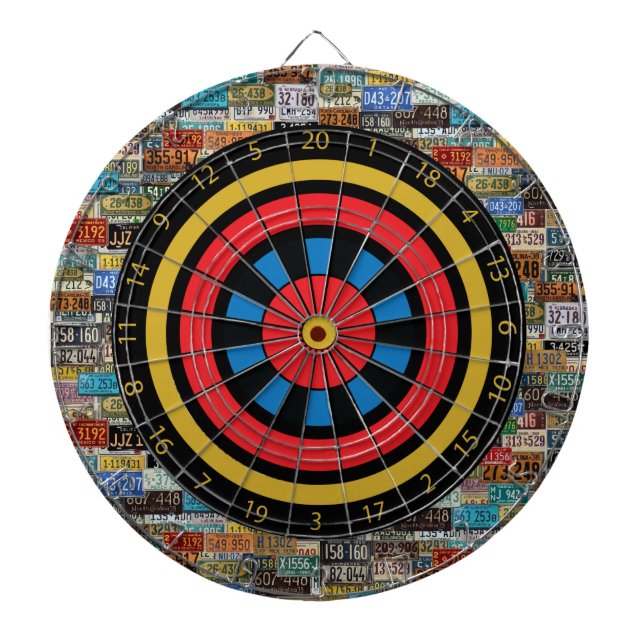 Vintage License Plates Dartboard (Front)