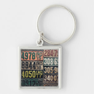 Vintage License Plates Key Ring