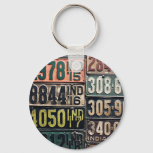 Vintage License Plates Key Ring