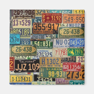 Vintage License Plates Magnet