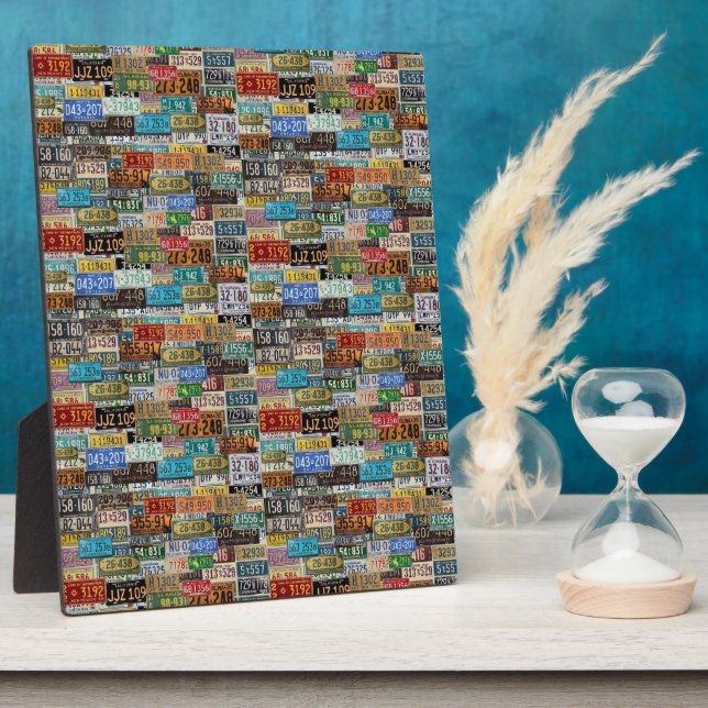 Vintage License Plates Plaque (Side)
