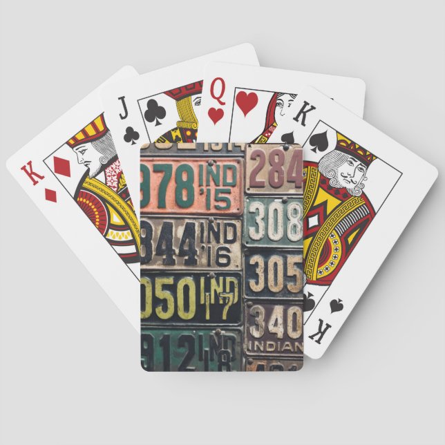 Vintage License Plates Playing Cards (Back)