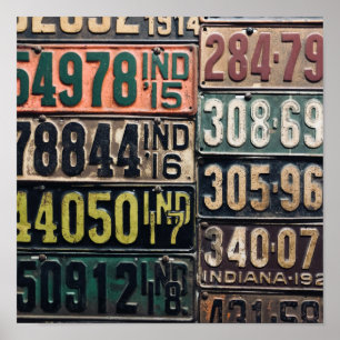 Vintage License Plates Poster