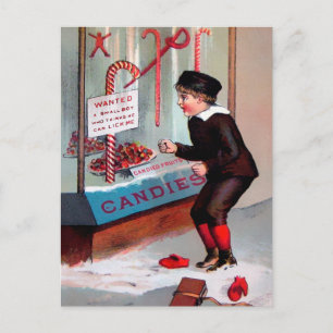 Vintage Lick Me Christmas Postcard