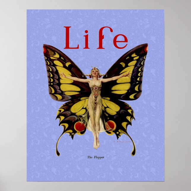 Vintage Life Flapper Butterfly 1922 Poster (Front)