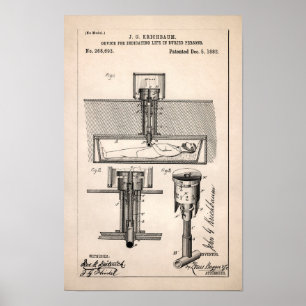 Vintage Life in Coffin Patent 1882 Poster