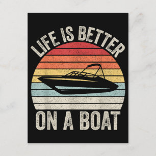 Vintage Life Is Better On A Boat Captain Boating P Enclosure Card