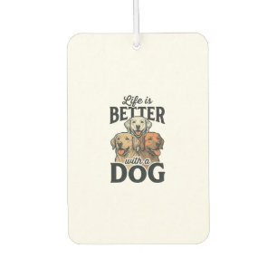 Vintage Life Is Better With a Dog Vector Design_1 Car Air Freshener