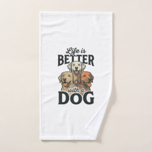 Vintage Life Is Better With a Dog Vector Design_1 Hand Towel