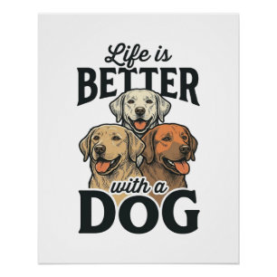 Vintage Life Is Better With a Dog Vector Design_1 Poster