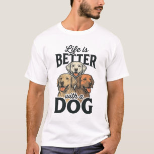 Vintage Life Is Better With a Dog Vector Design_1 T-Shirt