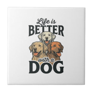 Vintage Life Is Better With a Dog Vector Design_1 Tile