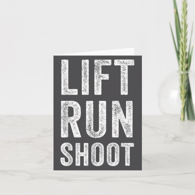 Vintage Lift Run Shoot - Fitness Motivational Gift Card (Front)
