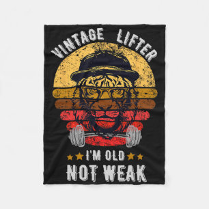 Vintage Lifter I'm Old Not Weak Fleece Blanket