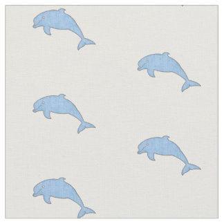 Vintage light blue dolphins fabric