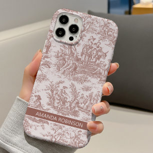 Vintage Light Brown French Toile de Jouy iPhone 16 Case