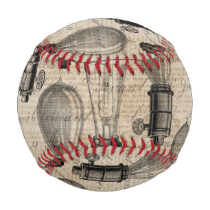 Vintage Light Bulbs Hand Written Retro Lovers Baseball