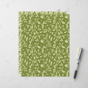 Vintage Light Green Botanical