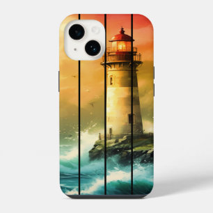 Vintage Light House Sea Shore Ocean Watch iPhone 14 Case