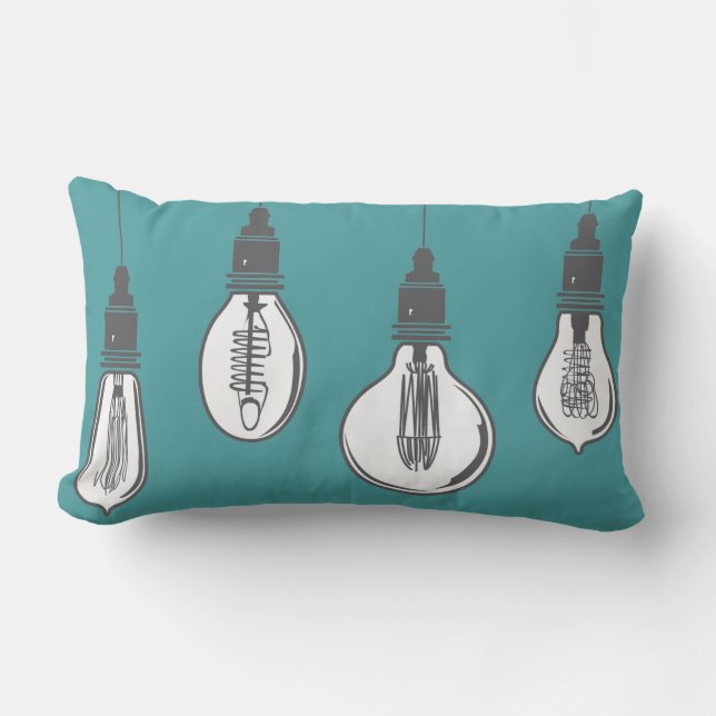 Vintage Lightbulbs Lumbar Cushion (Front)