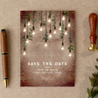 Vintage Lightbulbs Rustic Brick Botanical Wedding