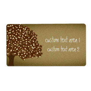 Vintage lighted tree rustic custom shipping labels