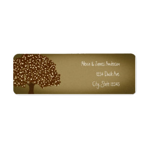 Vintage Lighted Tree Rustic Return Address Labels