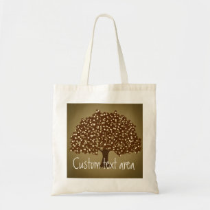 Vintage lighted tree rustic tote bag