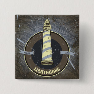 Vintage Lighthouse   1960 15 Cm Square Badge