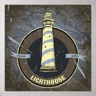 Vintage Lighthouse   1960 Poster