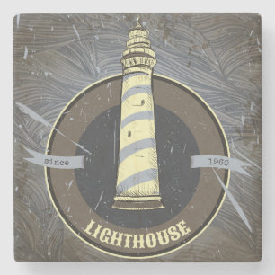 Vintage Lighthouse 1960 Stone Coaster