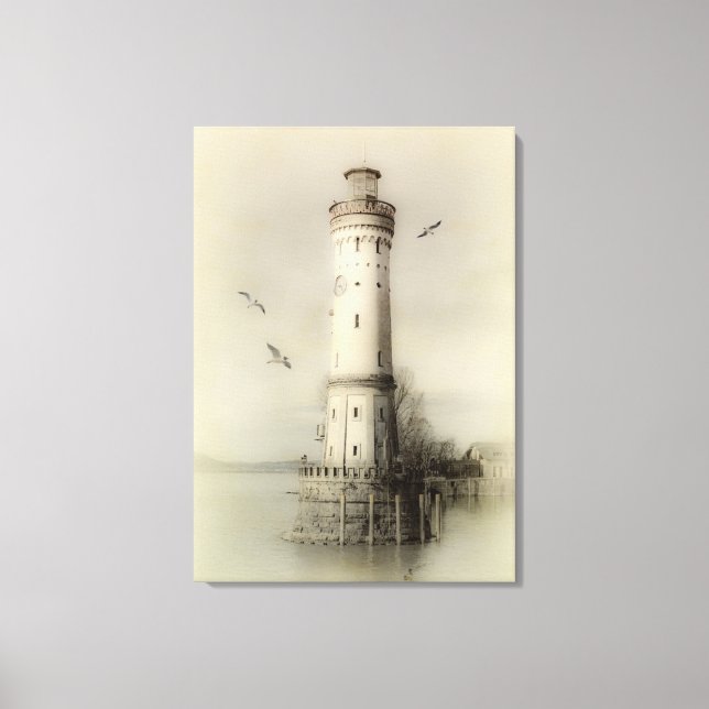 Vintage Lighthouse Canvas Print (Front)