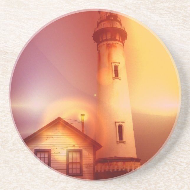 Vintage Lighthouse Coaster (Front)