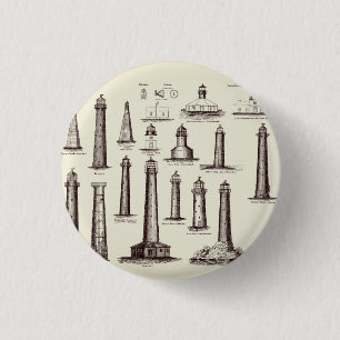 Vintage Lighthouse Collection 3 Cm Round Badge