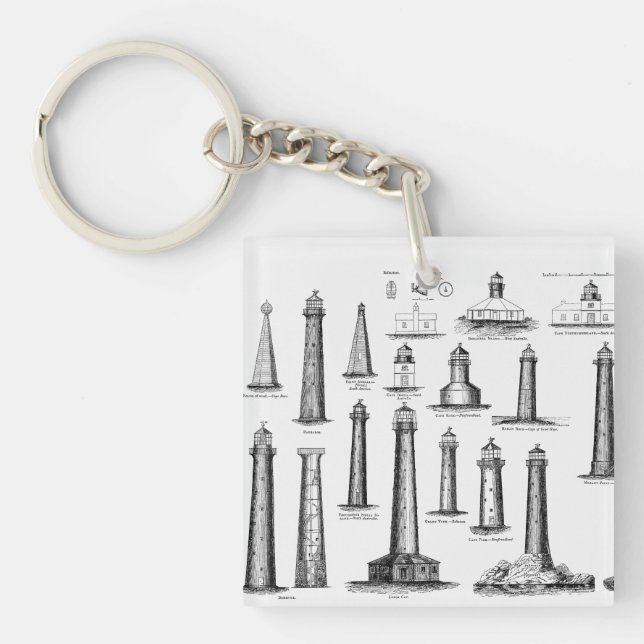 Vintage Lighthouse Collection Key Ring (Front)