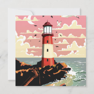 Vintage Lighthouse Invitation