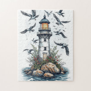 Vintage Lighthouse Jigsaw Puzzle