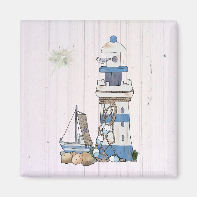 Vintage lighthouse magnet (Front)