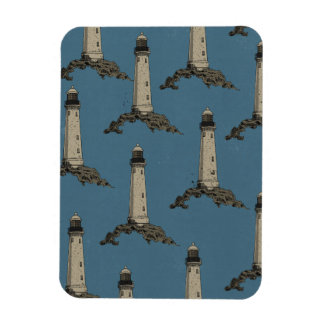 Vintage lighthouse pattern magnet