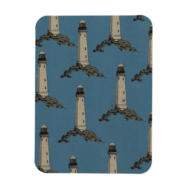 Vintage lighthouse pattern magnet (Vertical)