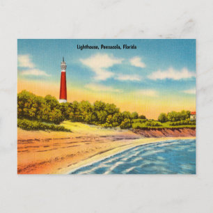 Vintage Lighthouse, Pensacola, Florida Travel Postcard