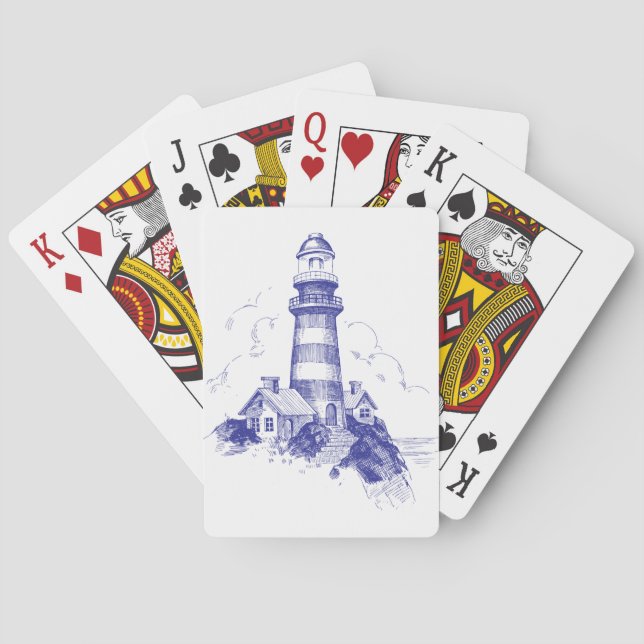 Vintage Lighthouse Playing Cards (Back)