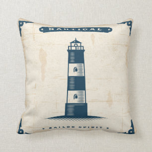 Vintage Lighthouse Poster 1 Cushion