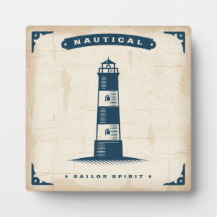 Vintage Lighthouse Poster 1 Plaque