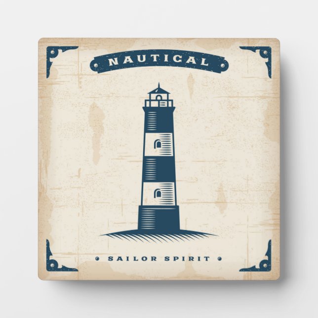 Vintage Lighthouse Poster 1 Plaque (Front)